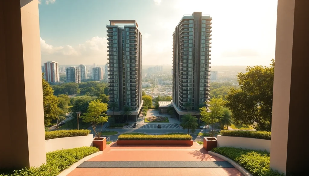 Showcasing the stunning development of tampines st 95 ec Executive Condominium in a vibrant environment.