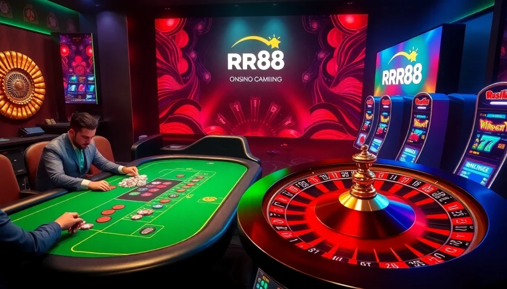 RR88 offers thrilling casino experiences with exciting games, poker tables, and dynamic online interfaces.