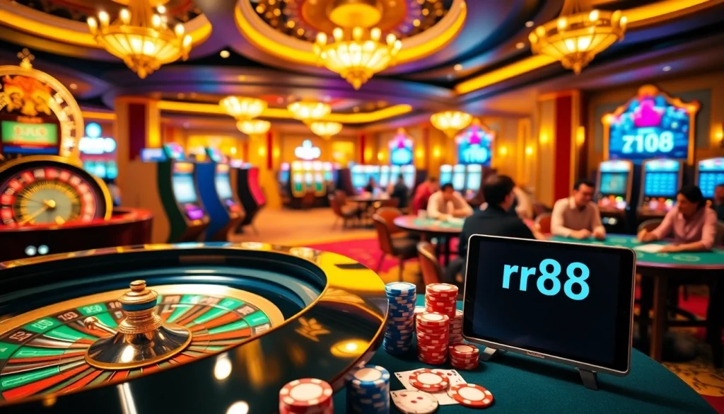 Experience the thrill of gambling with rr88 link featuring vibrant poker tables and slot machines.