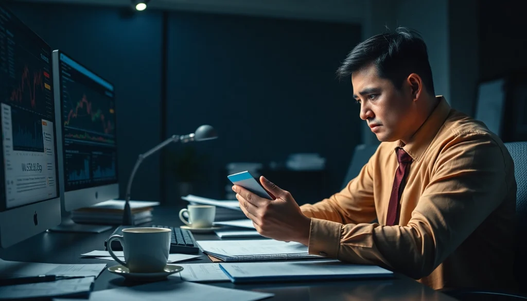 카드깡과 관련된 불법적인 금융 행위에 대한 고민을 하는 개인의 모습