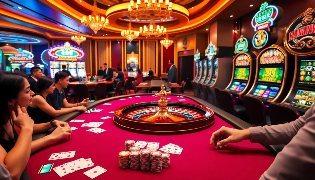Experience the thrill of gambling with 상품권카드 at a vibrant casino featuring poker, roulette, and slot machines.