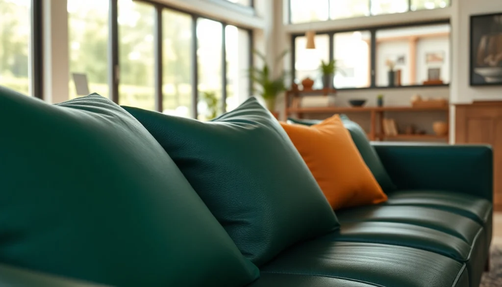 Verken skai leer in een moderne inrichting met elegante skai leren bekleding.