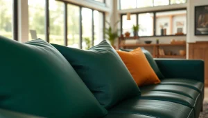 Verken skai leer in een moderne inrichting met elegante skai leren bekleding.