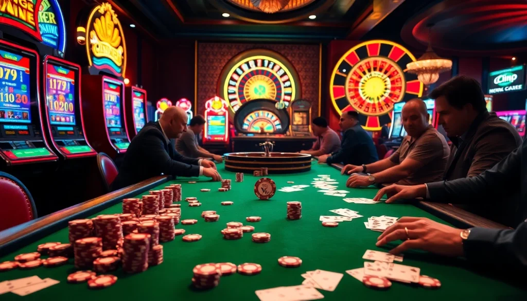 Experience the thrill of a top club casino with vibrant gaming tables and exciting slot machines.