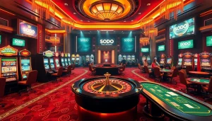 SODO Casino offers a thrilling gambling experience with vibrant slot machines and lively poker tables.