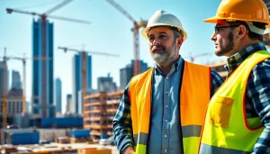 New York City Commercial General Contractor leading a construction project in an urban setting.