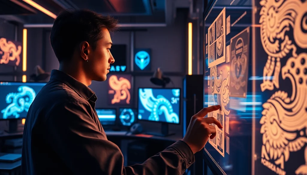 Detailed view of a NSFW AI image generation studio, featuring advanced technology and creative ambiance.