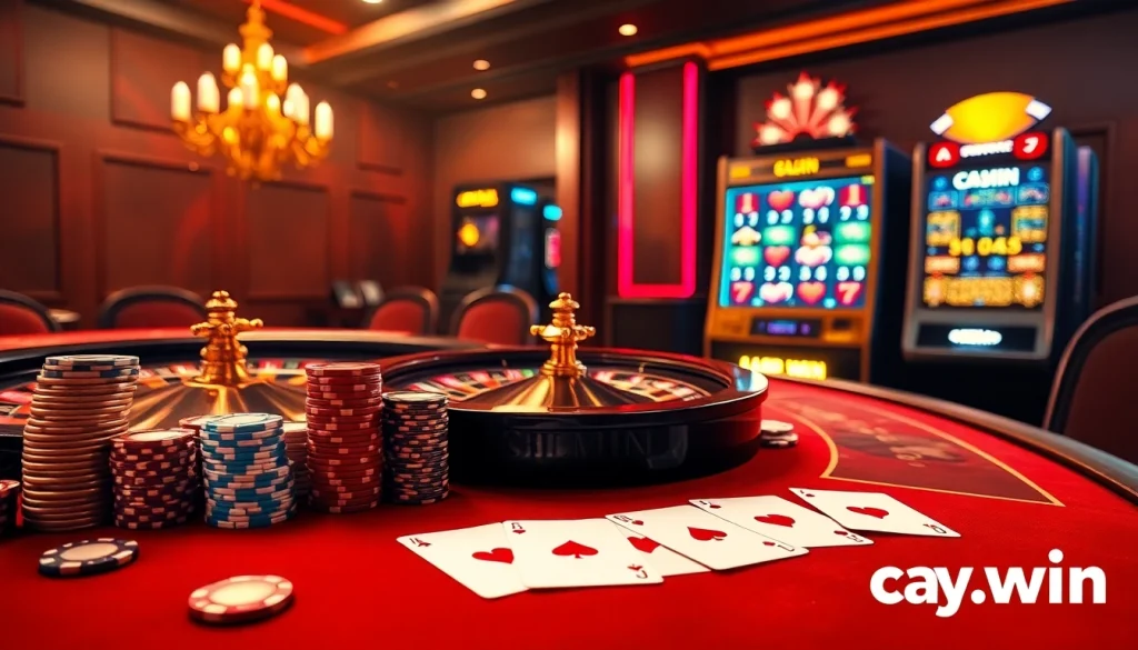 Experience the thrilling atmosphere of hay.win with dynamic casino gaming visuals, featuring roulette and poker.