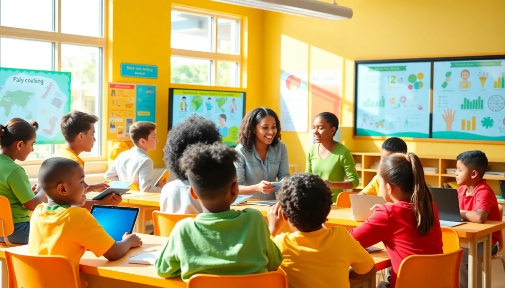 Engaged students in an innovative education environment promoting learning and equity.