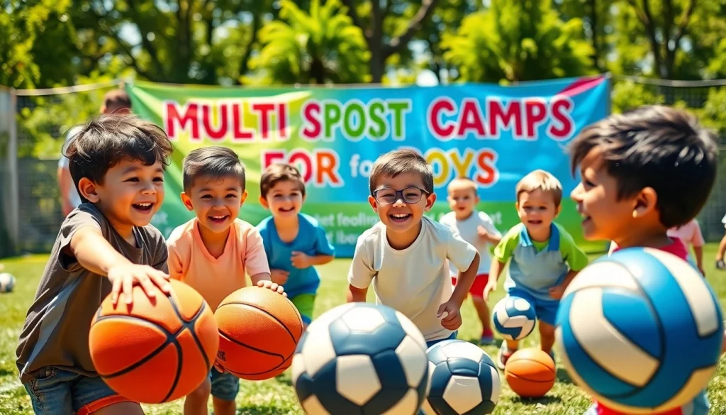 Engaged boys enjoying activities at Multi Sports Camps for Boys, showcasing their teamwork and enthusiasm.
