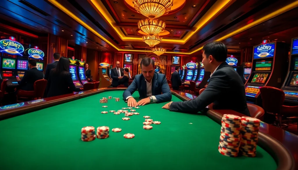 Experience exhilarating sbobet betting moments at a luxurious casino table.