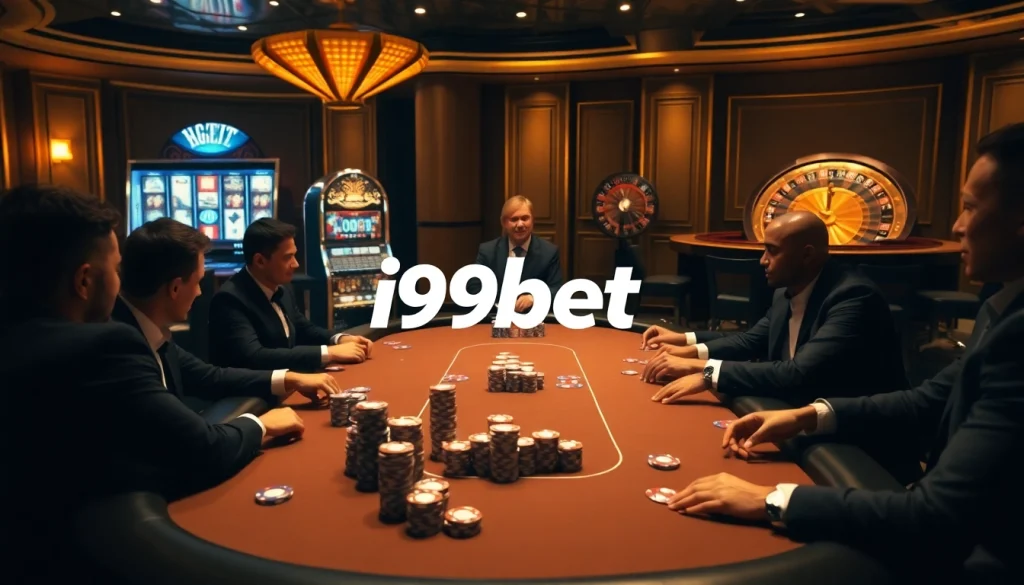 Experience high-stakes poker action at i9bet casino, showcasing thrilling gameplay with vibrant poker chips.