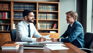 Engaging Brooklyn Estate Planning Lawyer advising a client in a modern office setting.