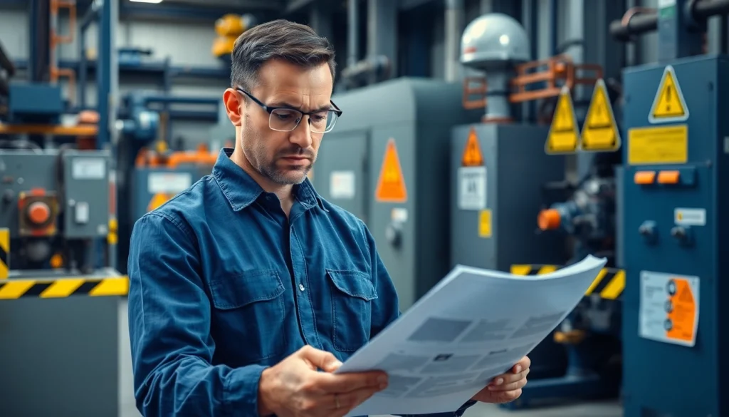 Evaluating physical hazards in an industrial setting during a safety assessment.