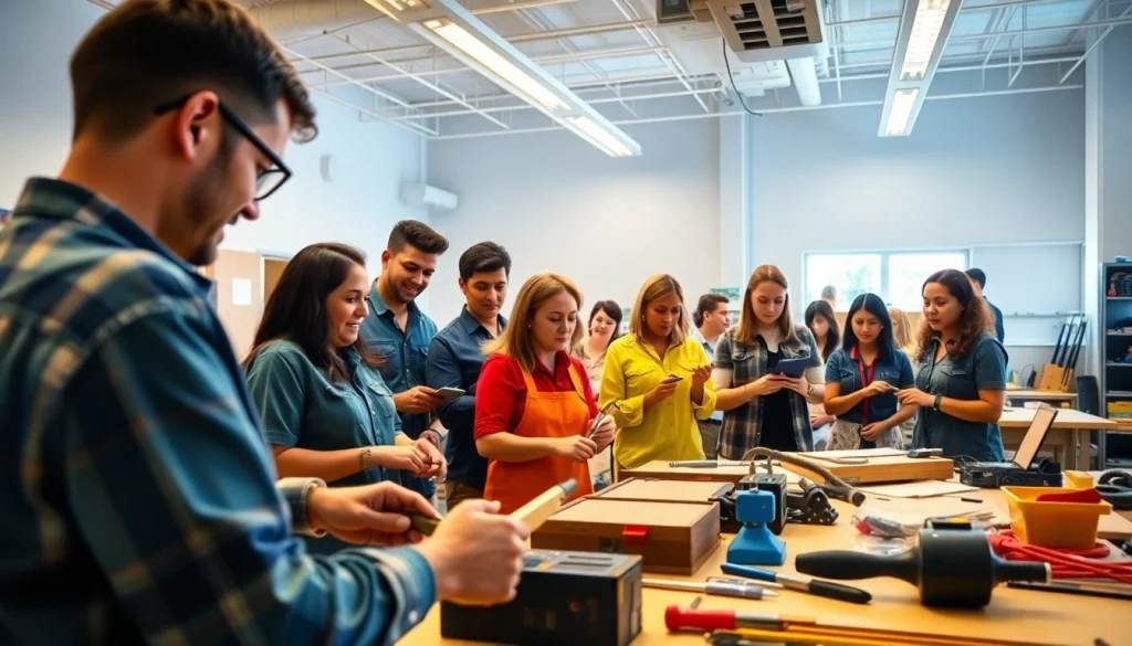Engaged students learning in hawaii trade schools with hands-on training in real-world environments.