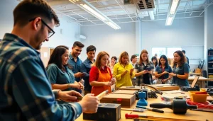 Engaged students learning in hawaii trade schools with hands-on training in real-world environments.