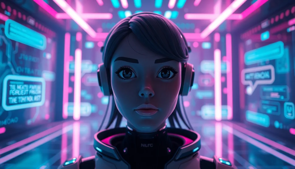 Engaging visual of an NSFW character AI showcasing futuristic design and technology.