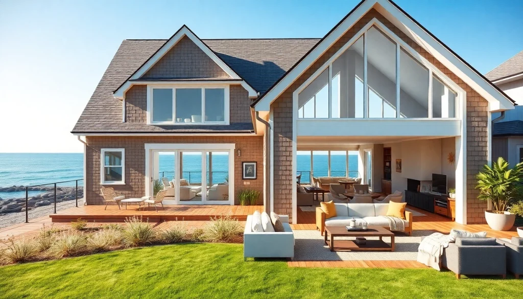 Beautiful Scituate In-Law Expansion with modern design, large windows, and coastal views.