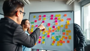 Engaged team collaborating on Strategy Capture Management in a bright office.