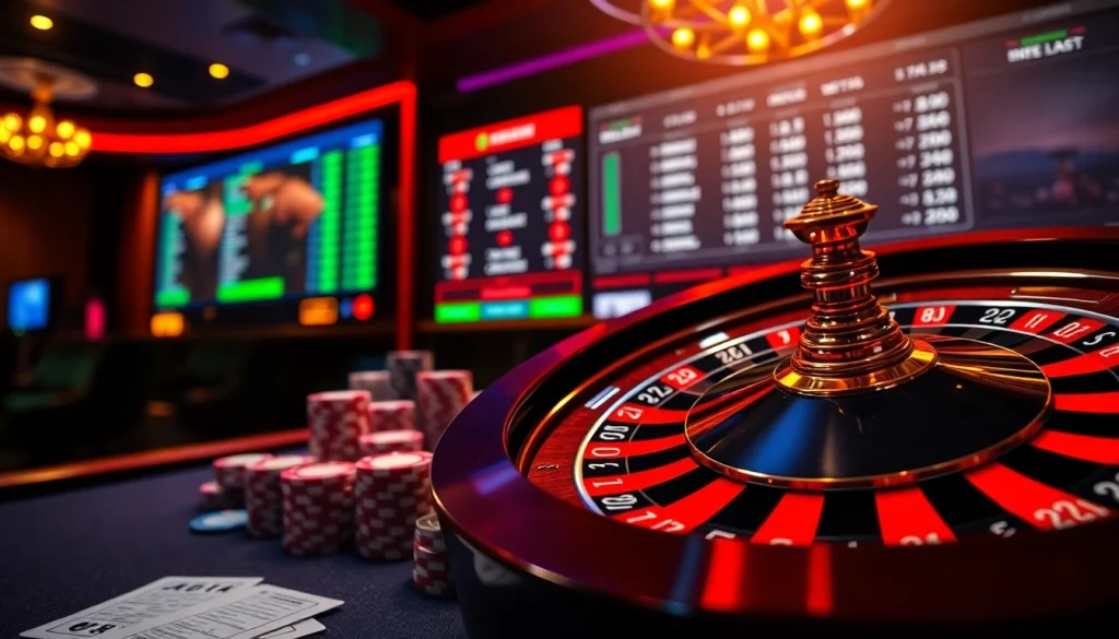 Experience the excitement of gambling with a stylish interface on https://jogoluck.br.com/, featuring roulette and poker chips.