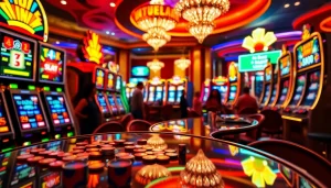 Exciting scene of slot demo scatter hitam in action at a vibrant casino.