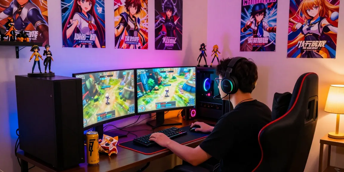 Gameplay session featuring a player immersed in exciting hentai games with vibrant lighting