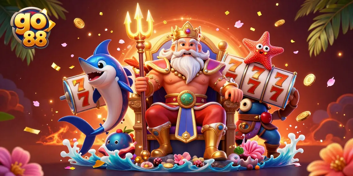 Win big with go 88 slots surrounded by festive elements and vibrant casino visuals.